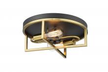  YS22130C14BGD - Flush Mount Black and Gold